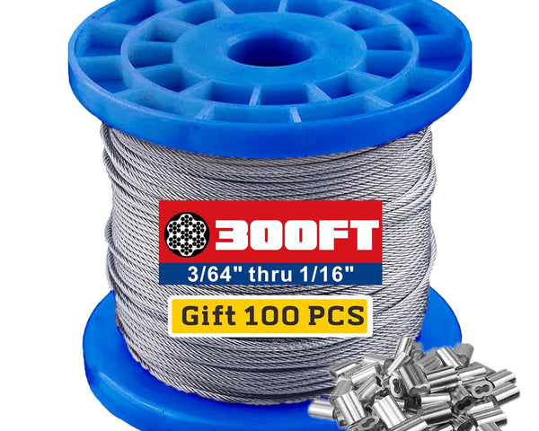 Wirope Depot 300ft 228lb Stainless Steel Vinyl Coated Wire (New)