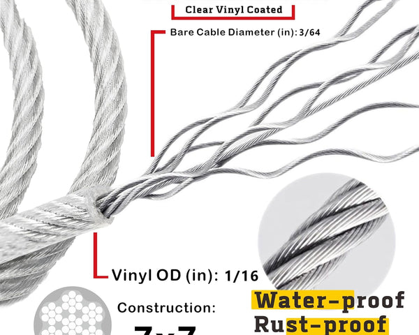 Wirope Depot 300ft 228lb Stainless Steel Vinyl Coated Wire (New)