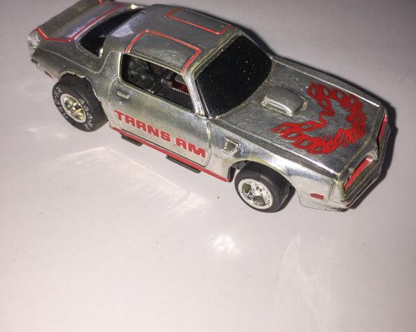 USED Tyco HO Chrome w/ Red Firebird Trans Am Slot Car