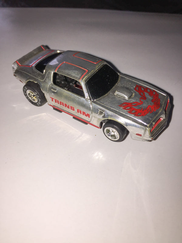 USED Tyco HO Chrome w/ Red Firebird Trans Am Slot Car