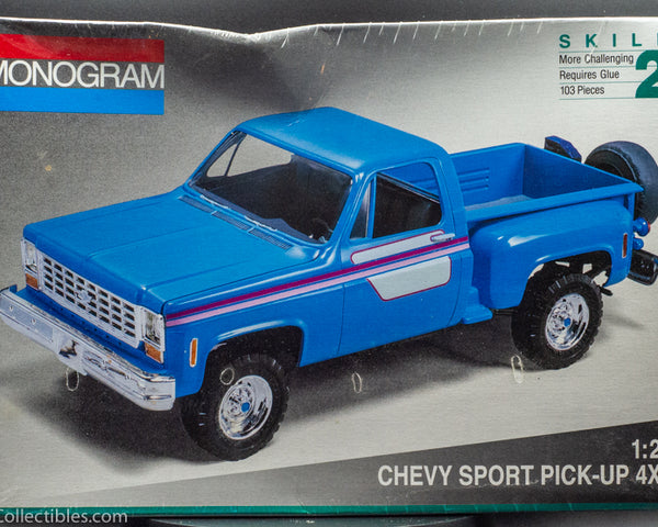 1992 Monogram Chevy Sport Pick-up 4X4 1:24 Model Kit New