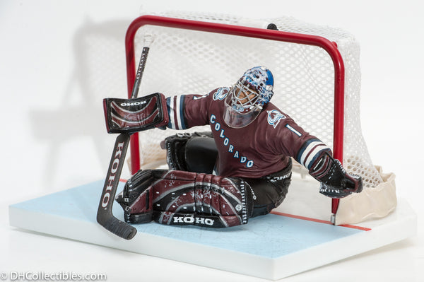 McFarlane NHL Sports Picks Series 10 David Aebischer Colorado Avalanche Red Jersey - Loose