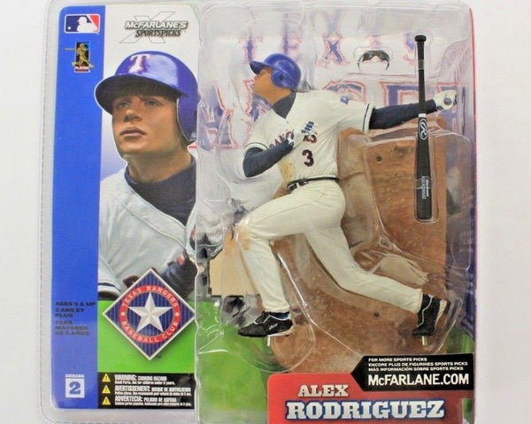 2002 Mcfarlane MLB Alex Rodriguez Texas Rangers Series 2 White Jersey - Action Figure