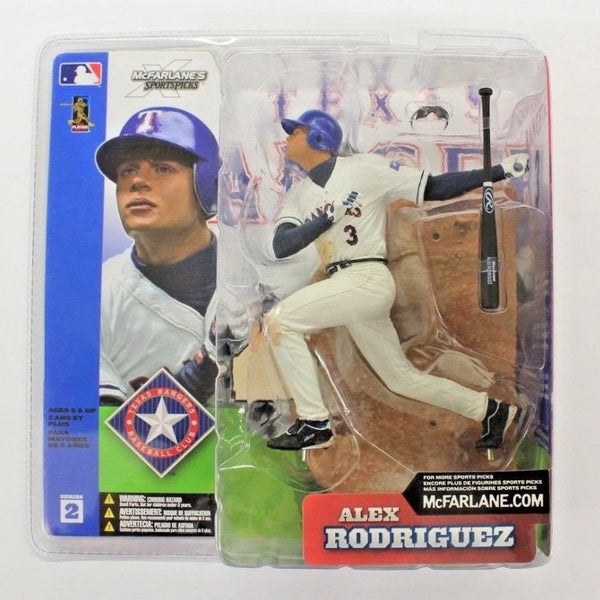 2002 Mcfarlane MLB Alex Rodriguez Texas Rangers Series 2 White Jersey - Action Figure