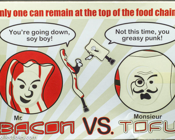 2007 Accoutrements Mr.Bacon Vs. Monsieur Tofu - Bendable Action Figures