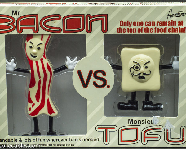 2007 Accoutrements Mr.Bacon Vs. Monsieur Tofu - Bendable Action Figures