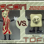 2007 Accoutrements Mr.Bacon Vs. Monsieur Tofu - Bendable Action Figures