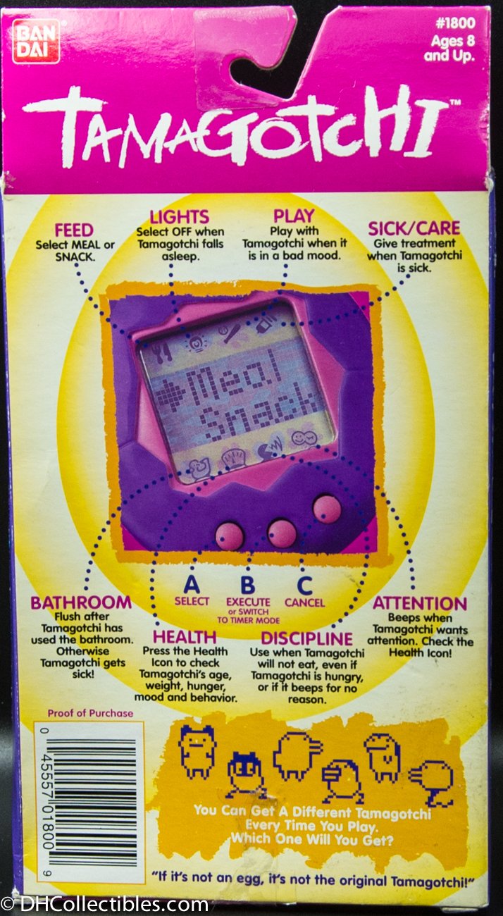 1996 Bandai Virtual Pet Handheld System Tamagotchi Yellow with