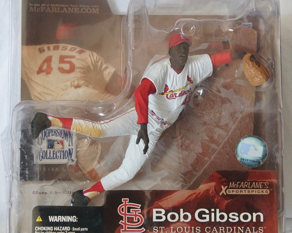 2002 McFarlane Toys Cooperstown Collection Series 1 Bob Gibson Action Figure White Jersey - Action Figure