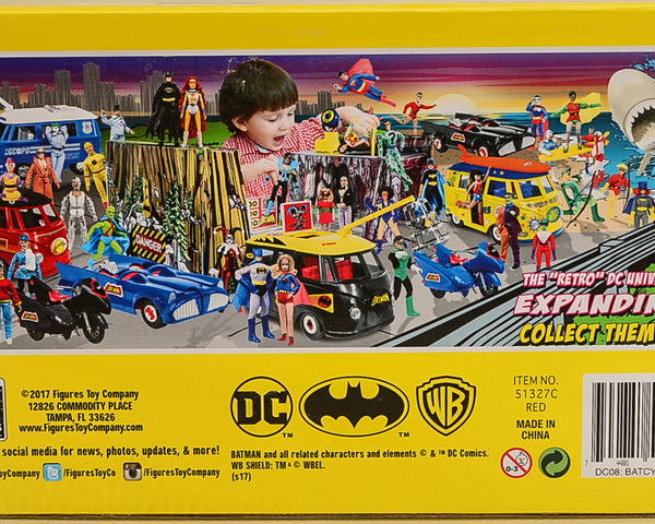 2017 DC Comics Retro Batman Batcycle Playset (Red)
