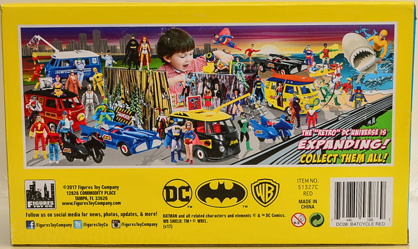 2017 DC Comics Retro Batman Batcycle Playset (Red)