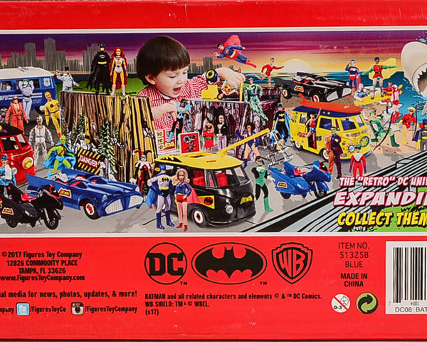 2017 DC Comics Retro Batman Batmobile Playset (Blue)