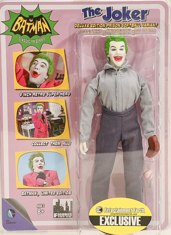 2014 Batman 1966 Classic TV Series EE Exclusive The Joker Prison Softball Outfit Uniform 8" Action Figure