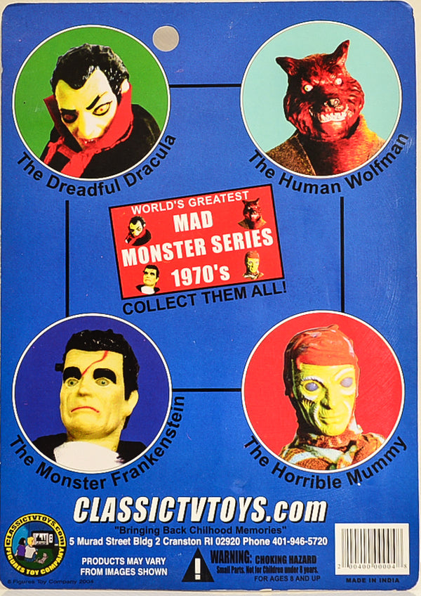 2004 Figures Toy Co Mad Monster Series 1970s Frankenstein 8" Mego Retro Action Figure RARE