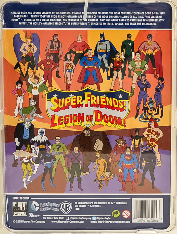 2015 Figures Toy Co Super Friends Series 2 Aquaman Action Figure 8" Mego Retro