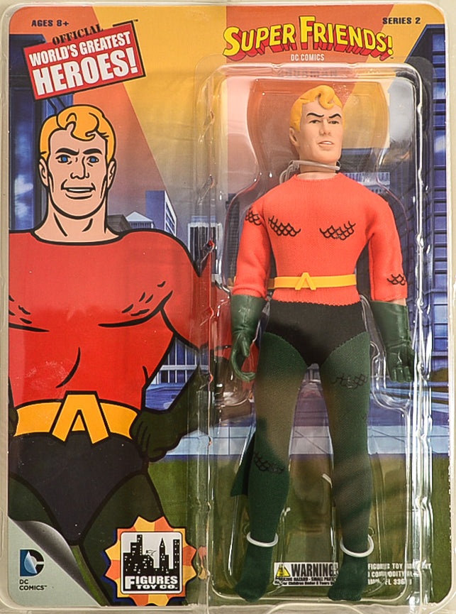 2015 Figures Toy Co Super Friends Series 2 Aquaman Action Figure 8" Mego Retro
