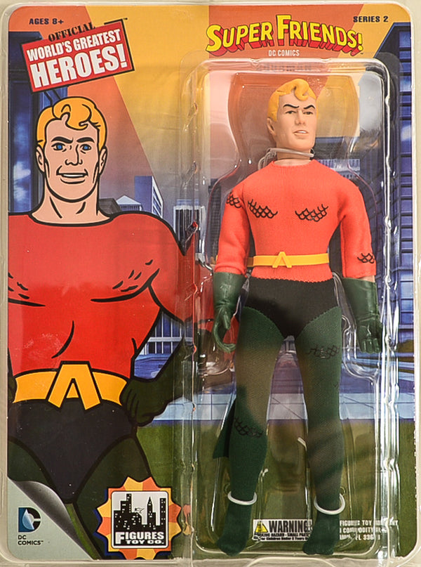 2015 Figures Toy Co Super Friends Series 2 Aquaman Action Figure 8" Mego Retro