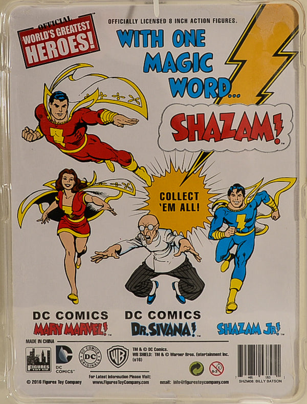 2016 Figures Toy Co DC Comics Billy Batson 8" Mego Retro Action Figure
