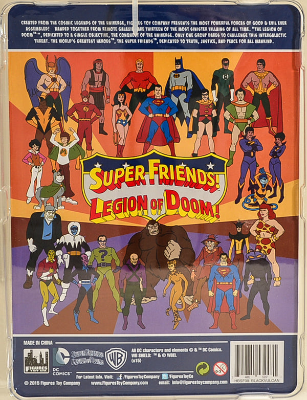 2015 Figures Toy Co Super Friends Series 2 Black Vulcan Action Figure 8" Mego Retro