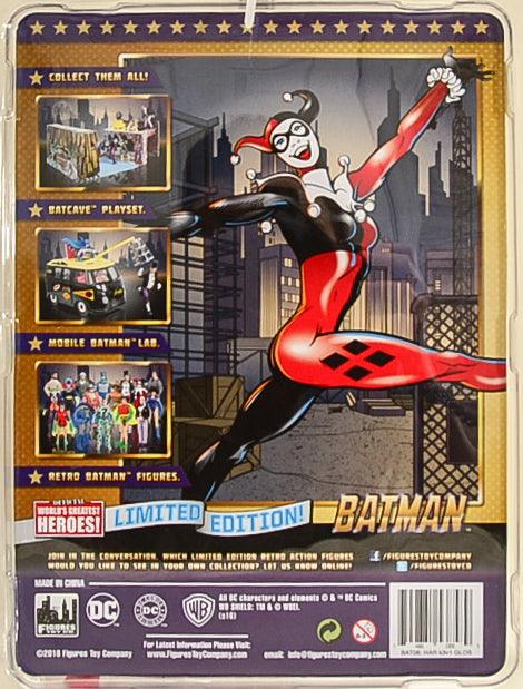 2016 DC Comics 8 Inch Retro Mego Batman Harley Quinn Action Figure Limited Edition of 500