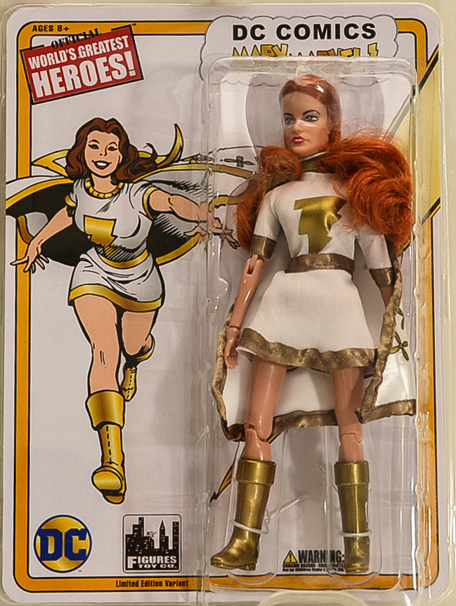 2016 Figures Toy Co Limited Edition Blue & Gold Variant Mary Marvel! Retro 8 Inch Action Figures