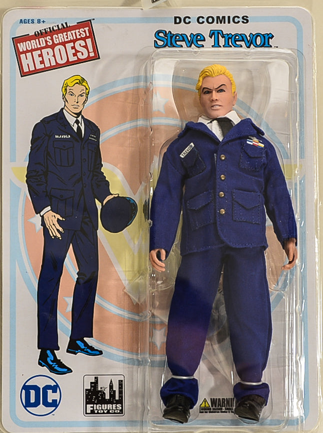 2017 Figures Toy Co DC Comics Series 2 Steve Trevor Action Figure 8" Mego Retro
