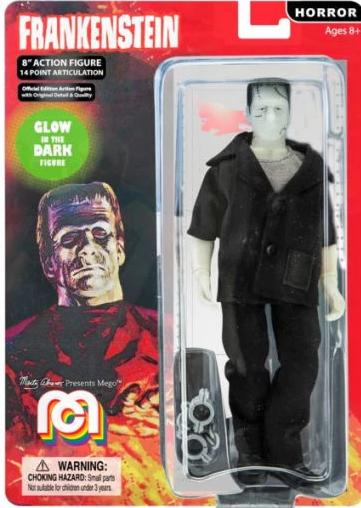 2018 Mego Horror Series Glow in the Dark Frankenstein 8" Retro Action Figure