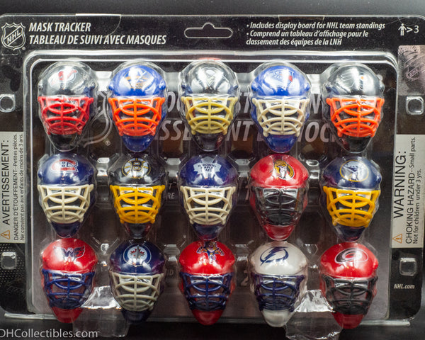 NHL Micro Goalie Mask Standings Tracker Set 30 Piece with Display Board