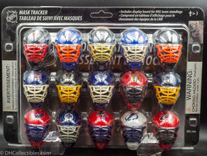 NHL Micro Goalie Mask Standings Tracker Set 30 Piece with Display Board