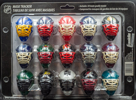 NHL Micro Goalie Mask Standings Tracker Set 30 Piece with Display Board