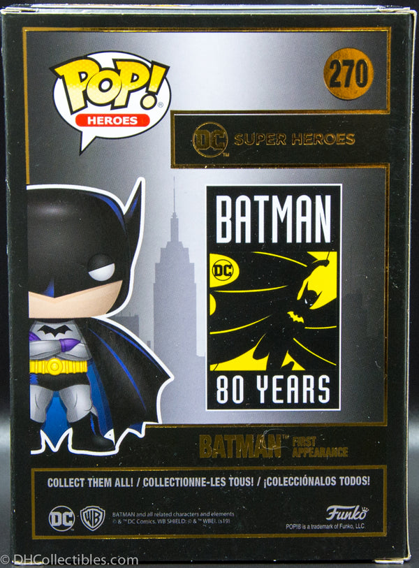 2019 Funko Pop! Heroes: Batman 80th - Batman 1st Appearance  1939 #270