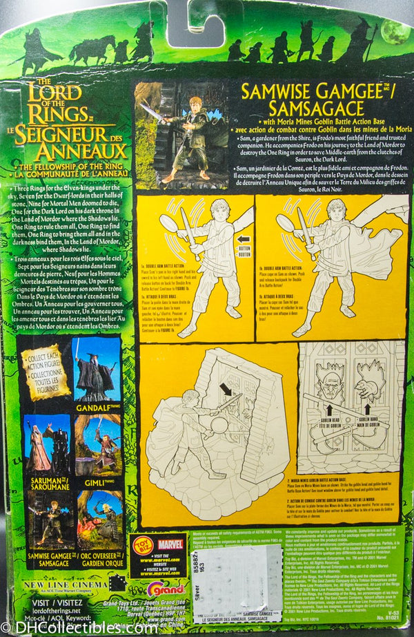 2001 ToyBiz Lord of the Rings Samwise Gamgee Fellowship of the Ring - Action Figure