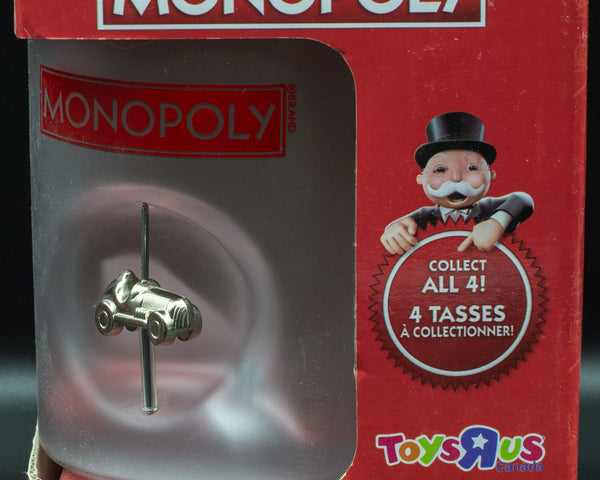 Monopoly Frosted Coffee Tea Mugs Built-In Game Pieces - FULL SET OF 4