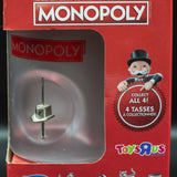 Monopoly Frosted Coffee Tea Mugs Built-In Game Pieces - FULL SET OF 4