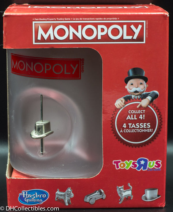 Monopoly Frosted Coffee Tea Mugs Built-In Game Pieces - FULL SET OF 4