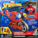 2018 Marvel Spider-Man Titan Hero Series Spider-Man Figure with Power FX Cycle Plays Sounds and Phrases IN FRENCH- Action Figure
