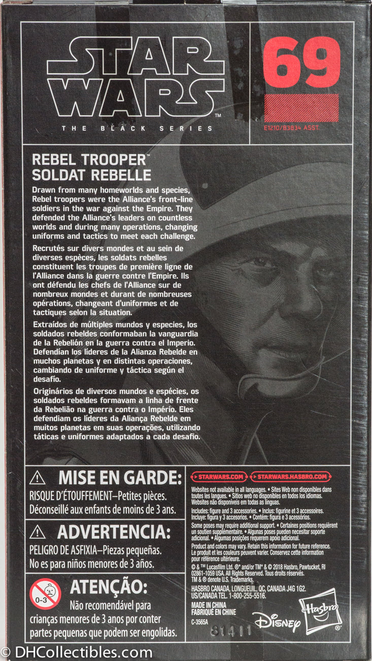 2018 Hasbro Star Wars Black Series Rebel Trooper 6 Inch Action Figure