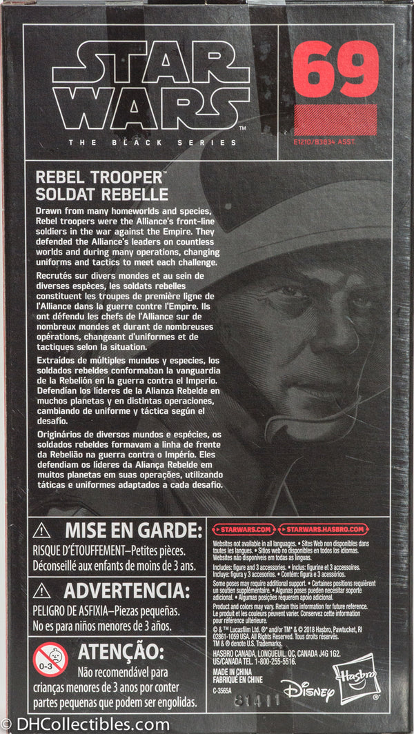 2018 Hasbro Star Wars Black Series Rebel Trooper 6 Inch Action Figure