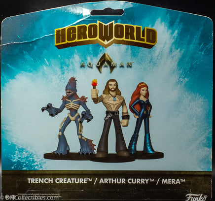 2018 Funko DC Hero World Series 8 Trench Creature, Arthur Curry & Mera Exclusive 4-Inch Vinyl Figure 3-Pack