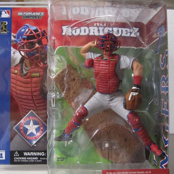 2002 McFarlane MLB Sports Picks Series 1 Ivan Rodriguez Gray Jersey - Action Figure
