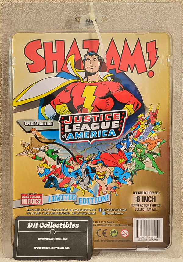 Figures Toy Co  World's Greatest Heroes  - JLA Series 1 Special Edition Shazam Action Figure 8" Mego Retro