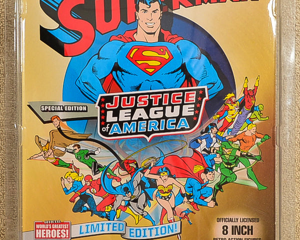 Figures Toy Co - Justice League of America Series 1 Special Edition Superman - Action Figure 8" Mego Retro