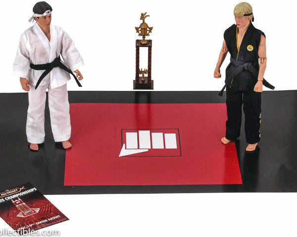2019 KARATE KID 1984 ALL-VALLEY KARATE CHAMPIONSHIPS TOURNAMENT CLOTH 8-INCH ACTION FIGURE 2-PACK