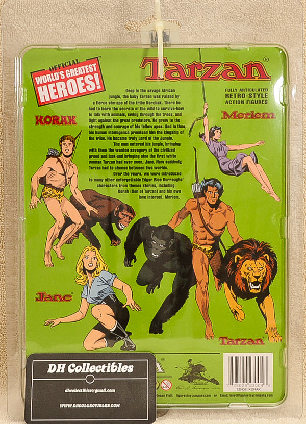 Figures Toy Co  World's Greatest Heroes  - Korak Action Figure 8" Mego Retro