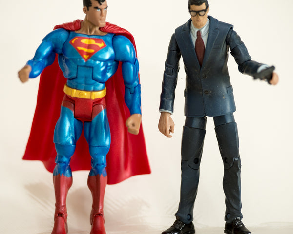 2006 DC Super Heroes Clark Kent & Superman Action Figure - Loose