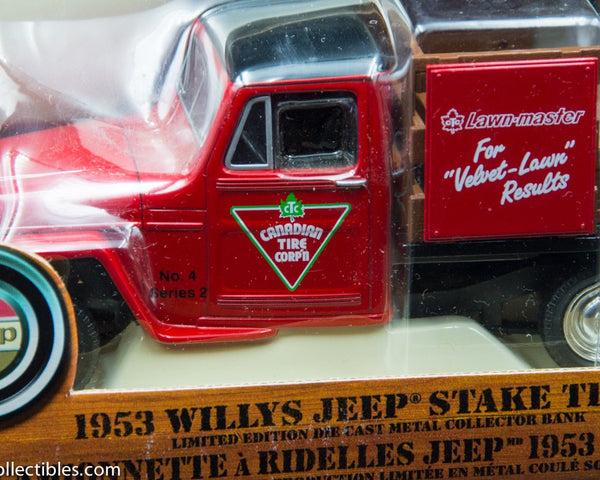 Vintage 1953 Willys Jeep Stake Truck - Canadian Tire Corp Bank - Limited Edition # 0210