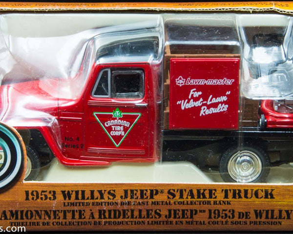 Vintage 1953 Willys Jeep Stake Truck - Canadian Tire Corp Bank - Limited Edition # 0210