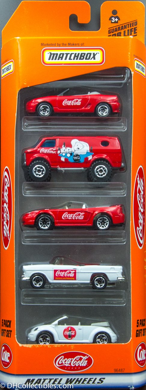 1998 Matchbox Coca Cola Mattel Wheels 5 Pack Gift Set 1998 Diecast