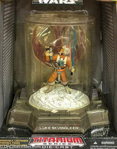 2006 Hasbro Star Wars Titanium Series Luke Skywalker Die Cast Action Figure 