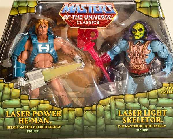 2015 Masters of the Universe Classics Club Eternia Laser Power He-Man & Laser Light Skeletor Action Figure Box Set